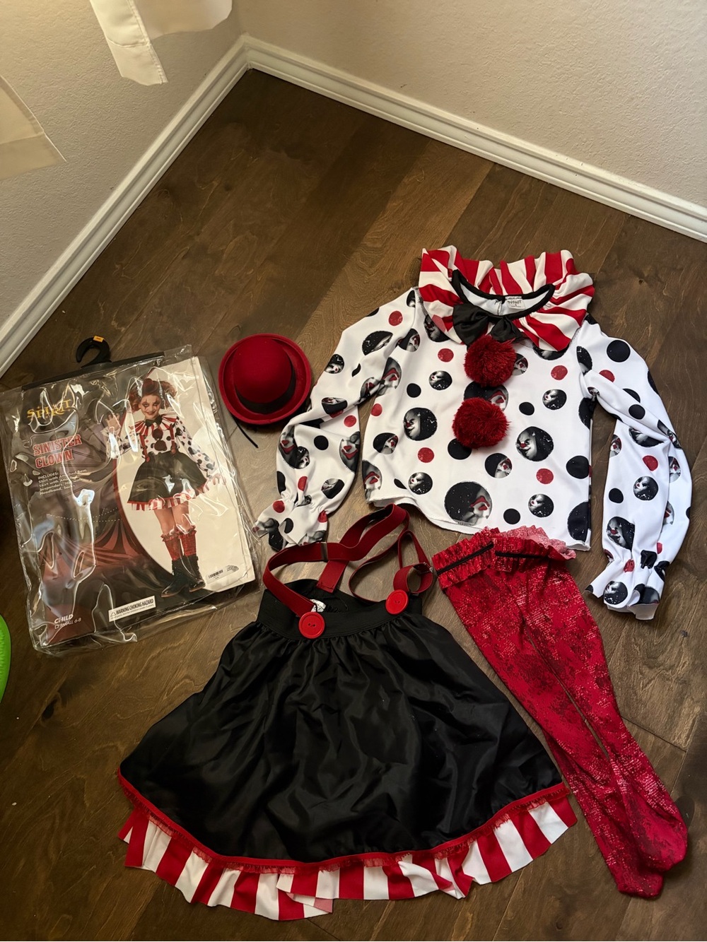 Sinister clown small girl Halloween costume